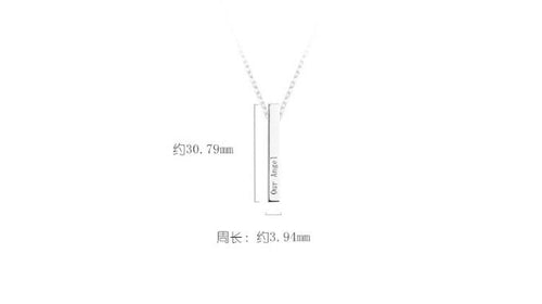 S925 Sterling silver Four Sides Engraving Personalized Couple Necklace Pendant Long Gold Chain Men Women Jewelry Birthday Gift