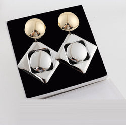 Geometric diamond earrings