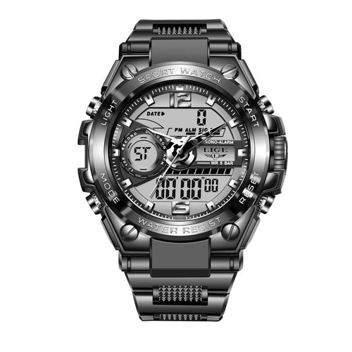 Lige Dual Display Electronic Quartz Watch New Design Luminous Watch Waterproof Watch