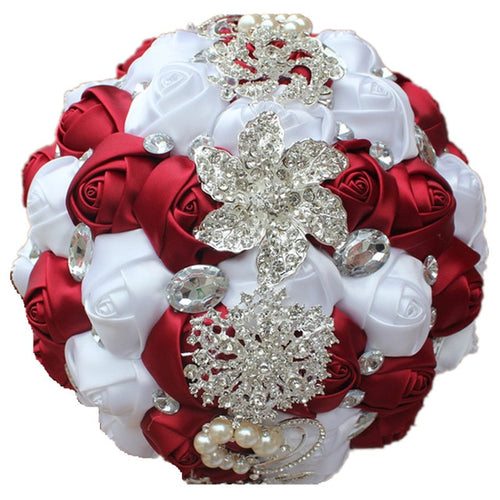 Artificial Wedding Bouquets Hand Made Flower Rhinestone Bridesmaid