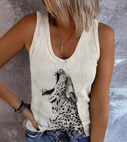 Hot Selling Printed Hot Stamping Sleeveless Womens T Shirts In Europe and America