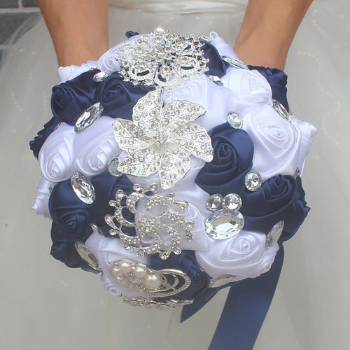 Artificial Wedding Bouquets Hand Made Flower Rhinestone Bridesmaid