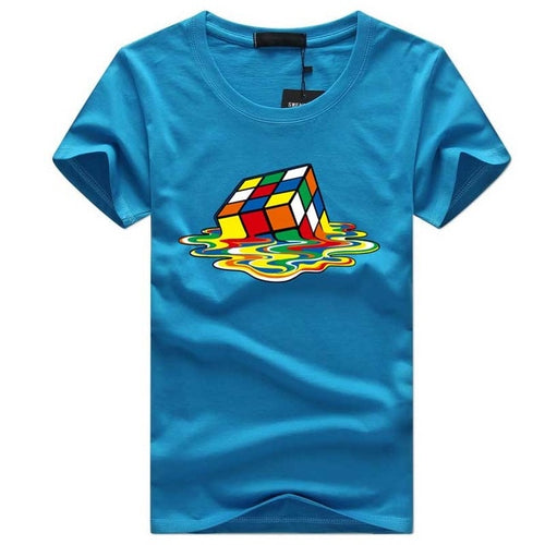 Rubik Cube Print T Shirts Men & Women Fashion Design Summer O-neck Plus size 5XL Short Sleeve the big bang theory Tee streetwear