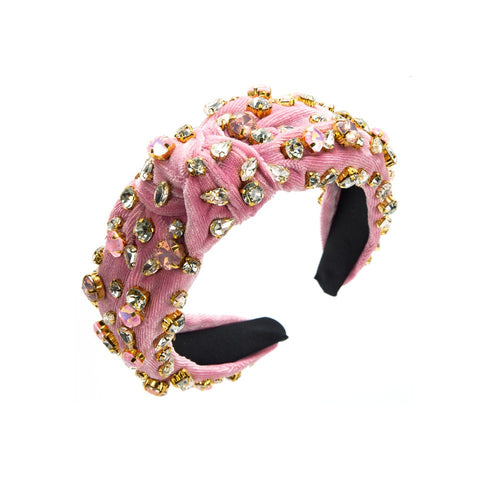 Velvet fabric knotted hair hoop full of starry colored drill bit hoop