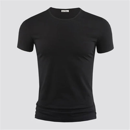 New Mens T Shirt Pure Color V Collar Short Sleeved Tops Tees Men T-Shirt Black Tights Man T-Shirts Fitness For Male Clothes