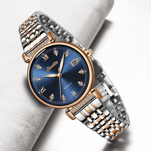 Montre Femme SUNKTA New Women Watch Top Luxury Brand Creative Design Steel Women's Wrist Watches Female Clock Relogio Feminino