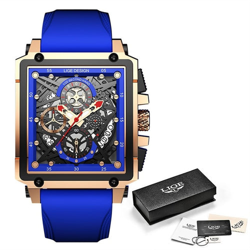 LUIK Nieuwe Herenhorloge Topmerk Luxe Waterdichte Quartz Vierkante Horloges voor Mannen Datum Sport Siliconen Klok Mannelijke Montre Homme 