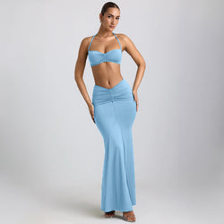 Summer Halter Spaghetti Straps Sexy Sheath Skirt Set Women Clothing