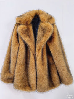 Populaire herfst-winter halflange jas van namaakbont Warme namaakbontjas