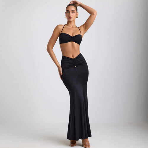 Summer Halter Spaghetti Straps Sexy Sheath Skirt Set Women Clothing