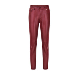 New Popular Womens Clothing Casual Pants Skinny Pants Faux Leather