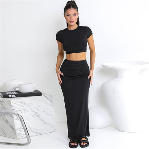 Cropped High Waist Sheath Skirt Casual