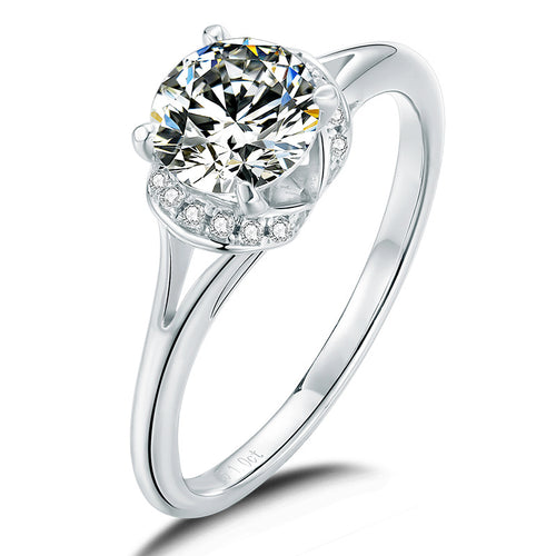 Lichte luxe high-end Sense 1-karaats Mosan-diamantenring