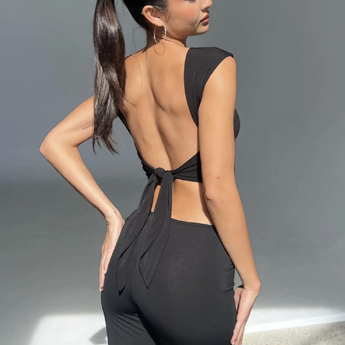 Backless Lace up Sexy Short Top
