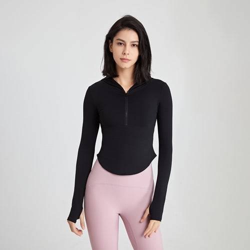 Half Zipper Sleeve Sports  Slim Long Sleeve