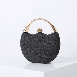 Retro Glittering Powder Portable Cocktail Bag Arc Dinner Bag Beaded Bag Evening Bag