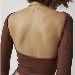 Thread Sexy Backless Pullover T-shirt met lange mouwen voor dames