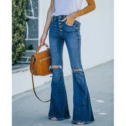 Damesjeans Donkere kleur waterscrub-denimbroek Office Mid-taille skinny jeans