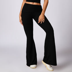 Casual Fitness Wide Leg Outer Wear Elastic High Waisted
