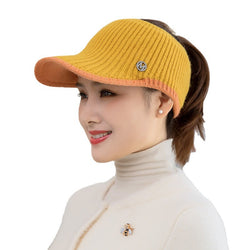 Factory Direct Supply Autumn And Winter Women's Fashion Empty Cap Wool Cap Knitted Hat Outdoor Windproof Warm Baseball Cap