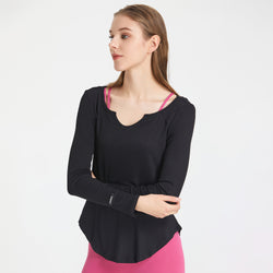 V neck Rib Slim Outer Wear Yoga