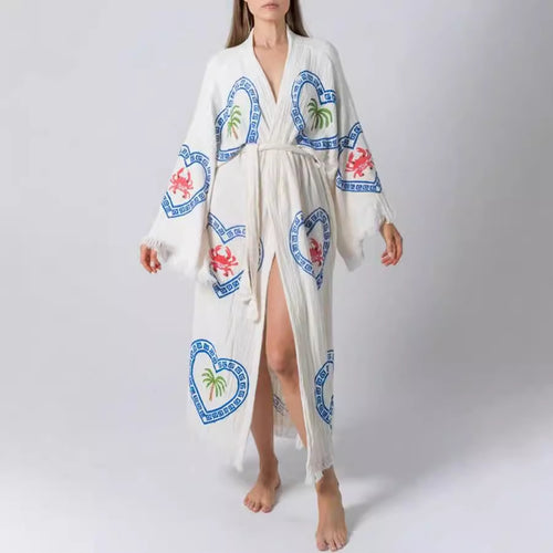 Loose Positioning Printed Coat Couple Home Wear