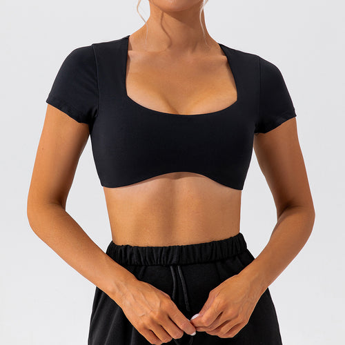 Short Sleeved Women Cropped Running