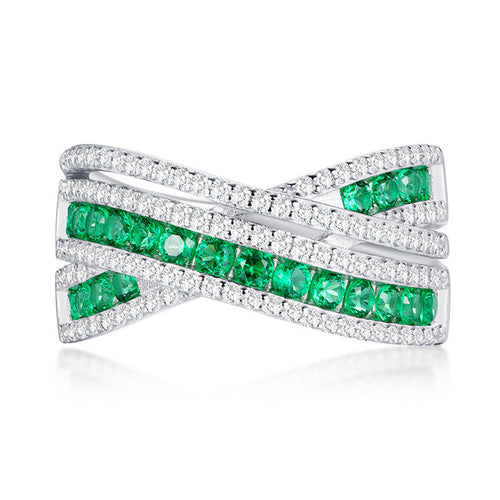 Emerald Row Love Interwoven 925 zilveren ring lichte luxe 