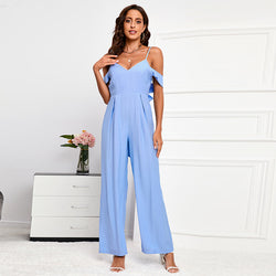 Suspenders Suit Bow Backless Tube Top Trousers Wide Leg Pant
