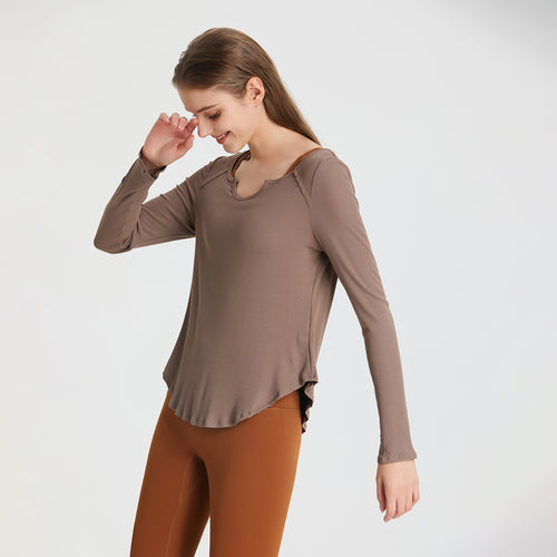 V neck Rib Slim Outer Wear Yoga