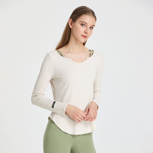 V neck Rib Slim Outer Wear Yoga