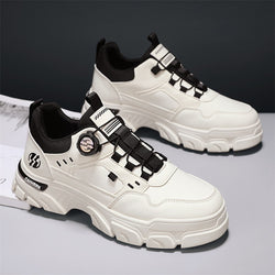 Low-top  Swivel Button Lace-up Free Leather Fashionable Casual Sports Men's Shoes