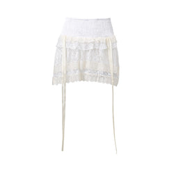 Lace Stitching Low Waist French Sweet