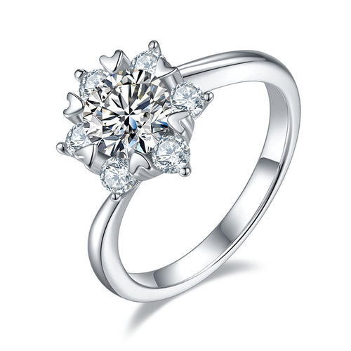 Light Luxury High-end Sense 1 Karat Mosan Diamond Ring