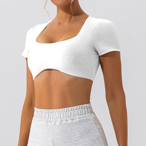 Short Sleeved Women Cropped Running