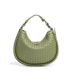 Woven Bag Women Woven Bag Idle Soft Leather Textured Oval Saddle Hand Carrying Selenodont Bag