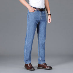 High Quality Jeans Men Brand Denim 100%Cotton Men's Business Loose Straight Long Trousers