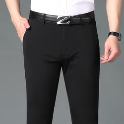 Summer Thin Men's Trousers Four Side Elastic Milk Silk New Business Office Ice Silk Men's Casual Pants Men's Pants