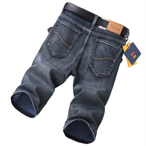 SULEE Brand Summer New Men's Stretch Short Jeans Fashion Casual Slim Fit High Quality Elastic Denim Shorts Male Clothes