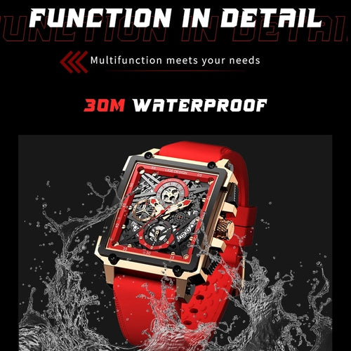 LUIK Nieuwe Herenhorloge Topmerk Luxe Waterdichte Quartz Vierkante Horloges voor Mannen Datum Sport Siliconen Klok Mannelijke Montre Homme 