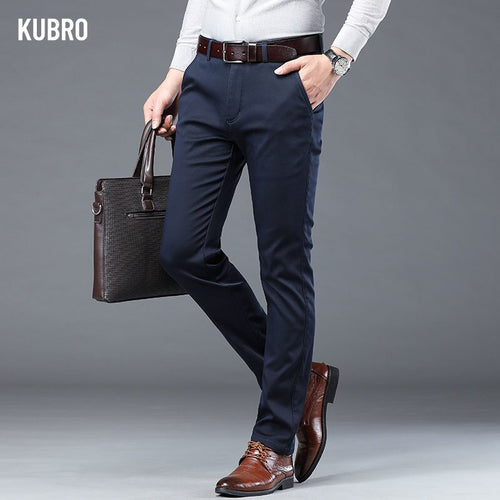 KUBRO Men's Lightweight Smart Casual Loose Straight Pants All Match Korean 2023 Business Trousers Six Color Options Streetwear