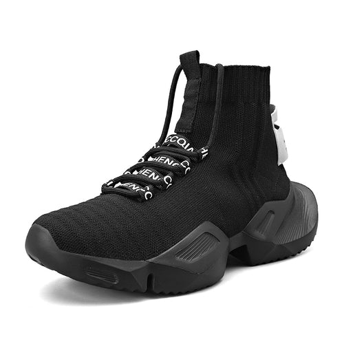 Nieuwe Herfst Mannen Hoge Top Casual Sneakers Vliegende Weven Loopschoenen High Street Popcorn Sok Chaussures Hoge Kwaliteit Zapatillas 