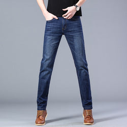 2022 SULEE Gloednieuwe klassieke stijl heren zwarte rechte stretch jeans rits denim broek mannelijke broek 