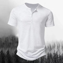 Summer High Quality Men Short Sleeve T Shirt for Men Henley Collar Polo Mens Casual Solid Color T Shirts US Size S-2XL