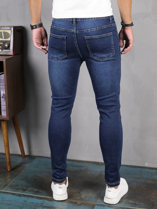 Mode Klassieke Blauwe Jeansbroek voor Mannen Casual Skinny Katoen Rekbaar Slim Fit Hiphop Denim Broek Heren Joggingbroek 2023 
