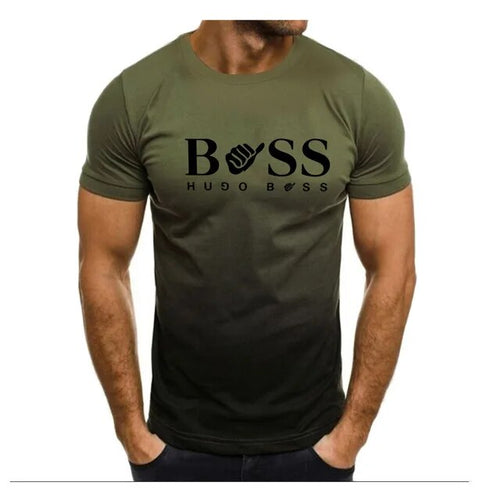 Zomer Mannen Oversized Korte Mouw Sneldrogend Zijdeachtige Mannelijke T-shirt Losse Gradiëntkleur Sweatshirts Mannen Top 2023 Nieuwe merk 