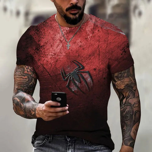2023 Mannen T-shirts Mode Spider Ontwerp 3D Print Kleding Zomer Casual Harajuku Stijl Tee Hip Hop Streetwear Oversized t-shirt 