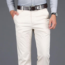 Zakelijke sociale mannen zomer dunne effen jeans streetwear mode gebroken witte rechte broek mannelijke grote maat slanke casual broek 27-38 