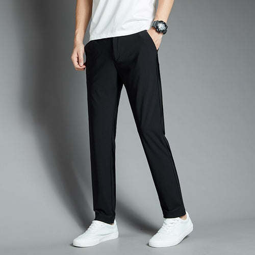 Brand Clothing Summer Stretch Casual Pants Men Thin Business Straight Classic Sports Jogging Nylon Trousers Male Plus Size 28-40
