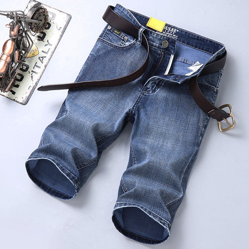 SULEE Brand Summer New Men's Stretch Short Jeans Fashion Casual Slim Fit High Quality Elastic Denim Shorts Male Clothes